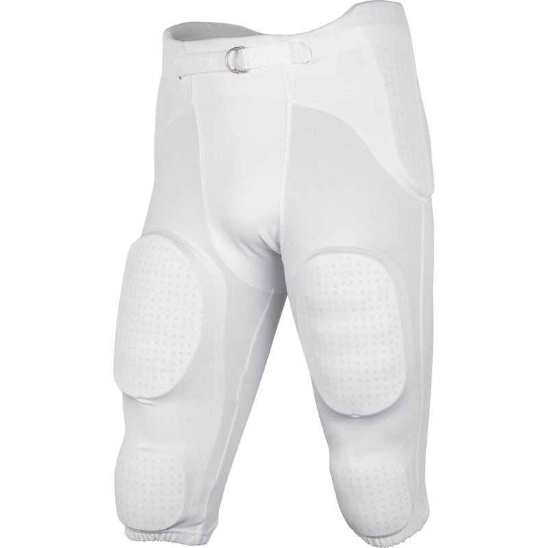 CHAMPRO Boys' Safety Integrated Football Practice Pant with Built-in Pads, White, Medium - Image 1